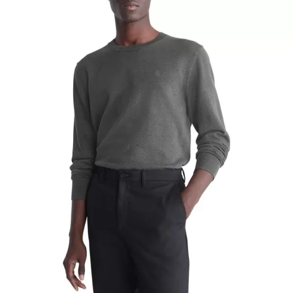 Calvin Klein Mens Compact Cotton Crewneck SweaterBeluga Heather