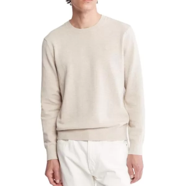 Calvin Klein Mens Compact Cotton Crewneck SweaterCornstalk Heather