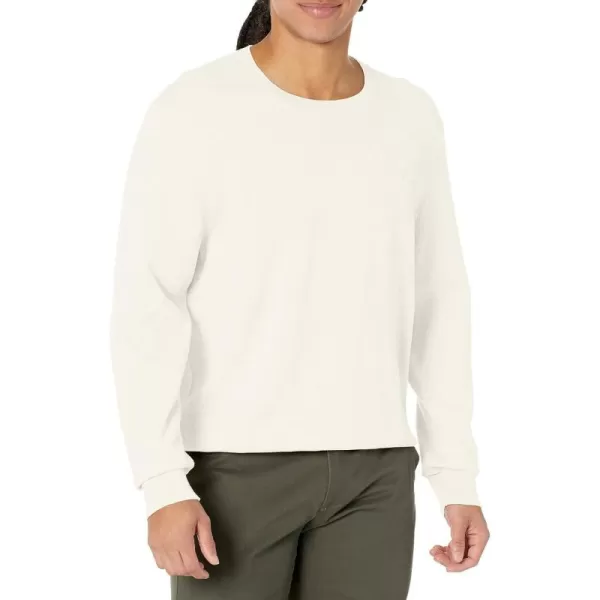 Calvin Klein Mens Compact Cotton Crewneck SweaterEgret