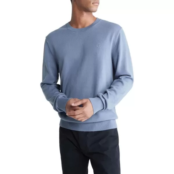 Calvin Klein Mens Compact Cotton Crewneck SweaterFolkstone Grey