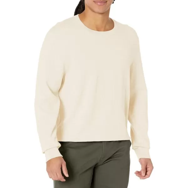 Calvin Klein Mens Compact Cotton Crewneck SweaterIvory