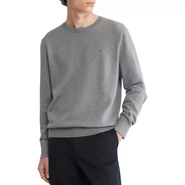 Calvin Klein Mens Compact Cotton Crewneck SweaterMedium Grey Heather