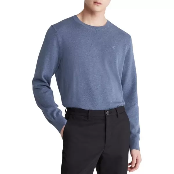 Calvin Klein Mens Compact Cotton Crewneck SweaterRasaay Blue Heather