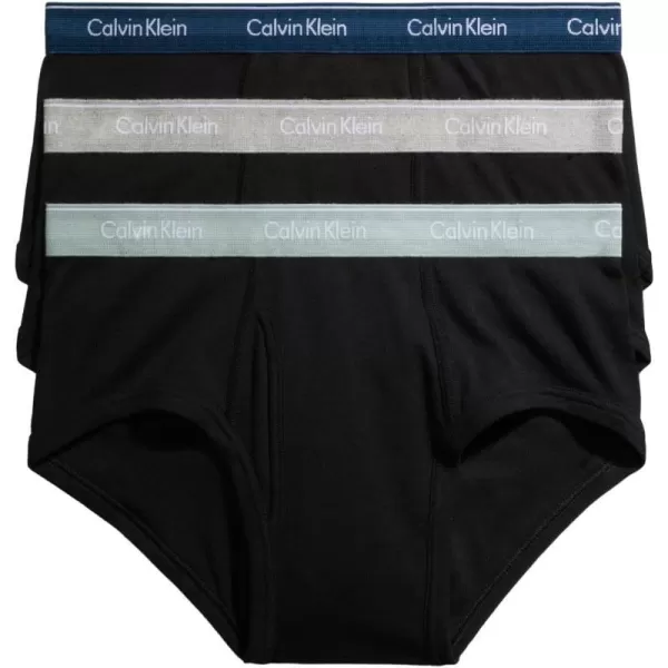 Calvin Klein Mens Cotton Classics 3Pack BriefBlack Bodies W Classic Navy Sage Meadow Grey Heather