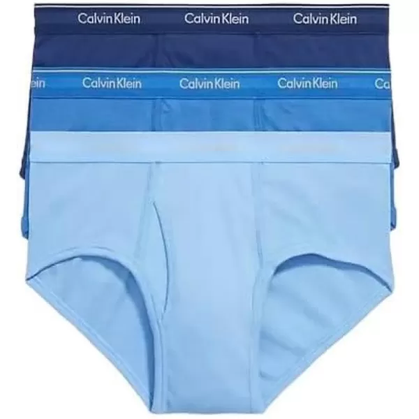 Calvin Klein Mens Cotton Classics 3Pack BriefBlack Bodies W Shoreline Grey Heather Arona