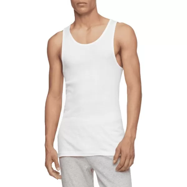 Calvin Klein Mens Cotton Classics 3Pack Tanks3 White