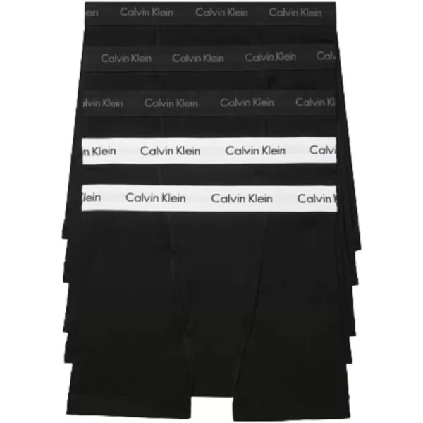 Calvin Klein Mens Cotton Classics 5Pack Boxer Brief3 Black Bodies W  Black Wb 2 Black Bodies W  White Wb