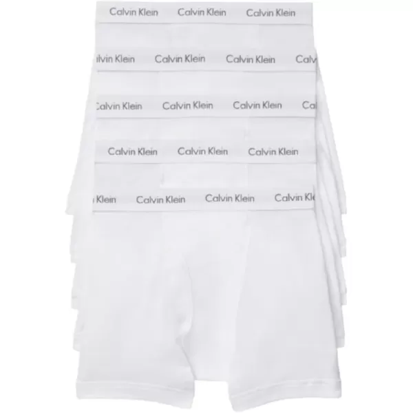 Calvin Klein Mens Cotton Classics 5Pack Boxer Brief5 White Bodies W  White Wb