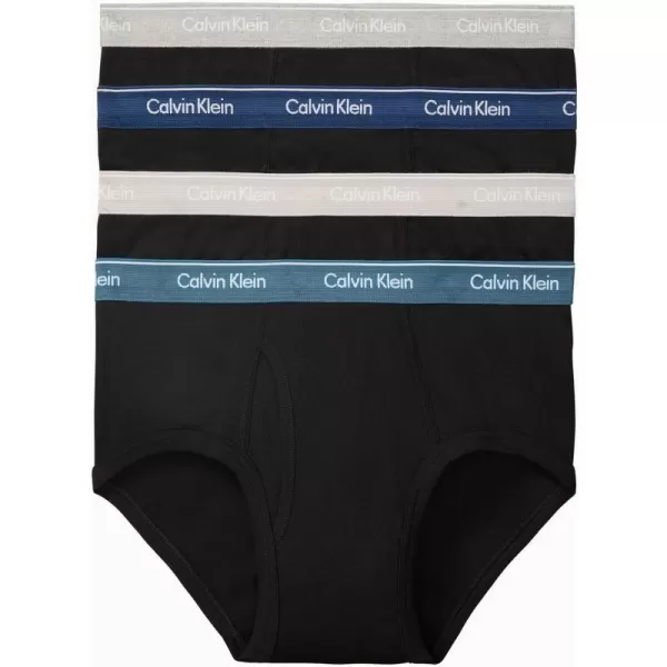 Calvin Klein Mens Cotton Classics 5Pack BriefBlack Bodies W Lake Crest Blue Tapestry Teal Dove Grey Heather Wbs