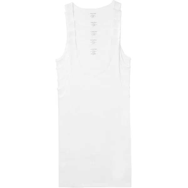 Calvin Klein Mens Cotton Classics 5Pack Tanks5 White  Tank