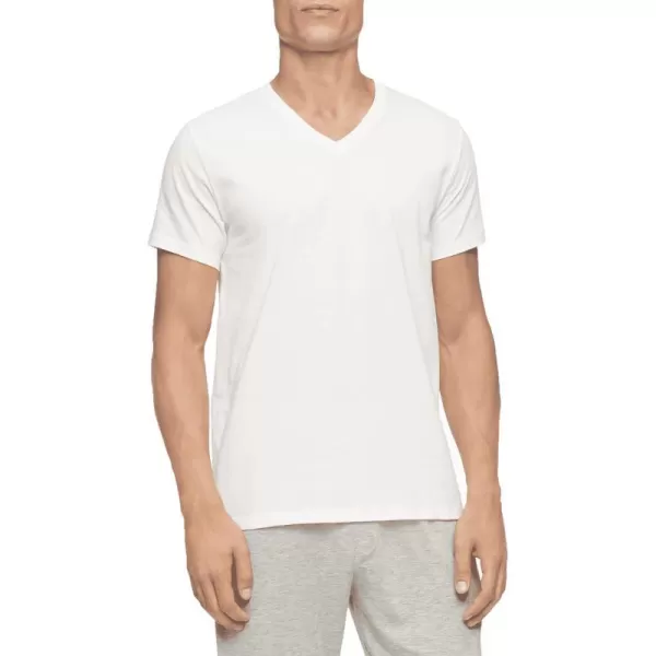 Calvin Klein Mens Cotton Classics 5Pack Undershirts5 White Vneck