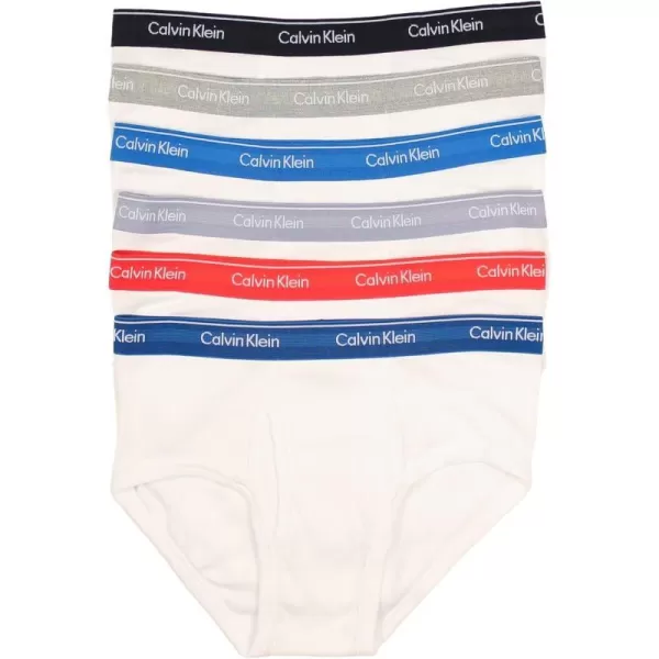 Calvin Klein Mens Cotton Classics 6Pack BriefWhite Multicolor