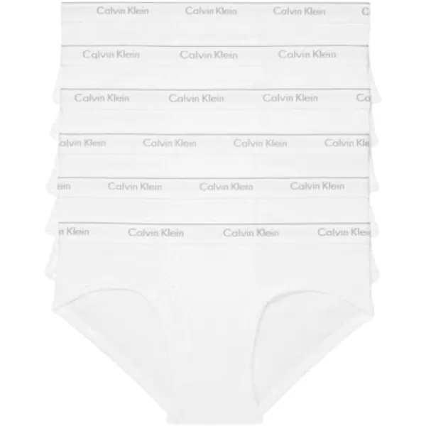 Calvin Klein Mens Cotton Classics 6Pack Hip Brief6 White