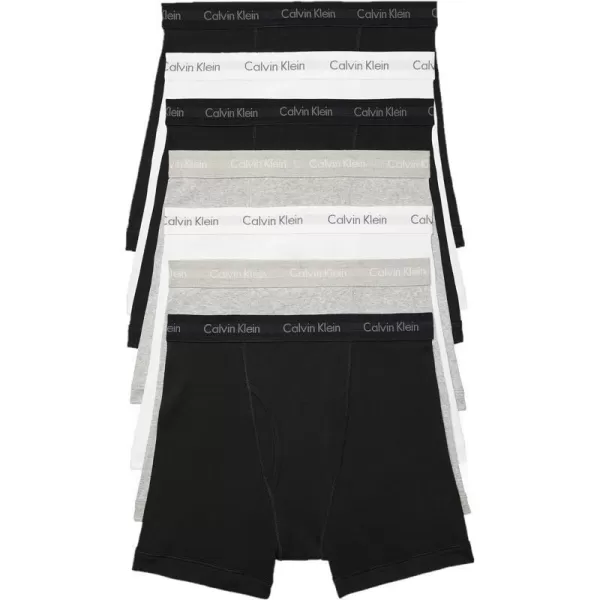 Calvin Klein Mens Cotton Classics 7Pack Boxer Brief3 Black 2 Grey Heather 2 White