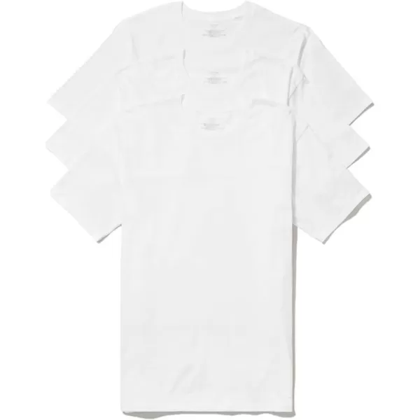 Calvin Klein Mens Cotton Classics Big amp Tall 3Pack Short Sleeve Undershirt3 White  Crewneck