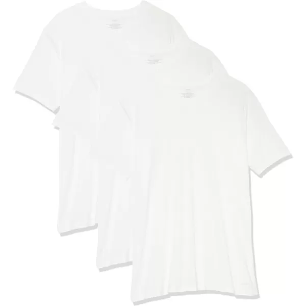 Calvin Klein Mens Cotton Classics Big amp Tall 3Pack Short Sleeve Undershirt3 White  Vneck