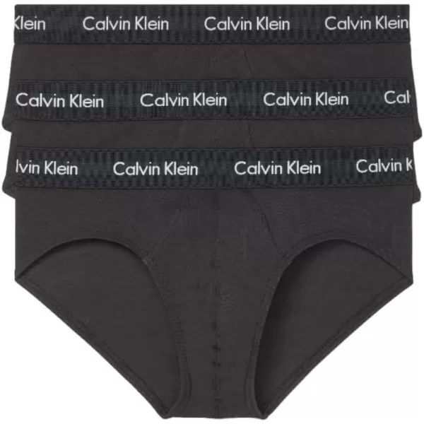 Calvin Klein Mens Cotton Stretch 3Pack Hip Brief3 Black