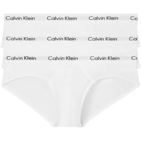 Calvin Klein Mens Cotton Stretch 3Pack Hip Brief3 White