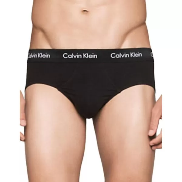 Calvin Klein Mens Cotton Stretch 3Pack Hip BriefBlack