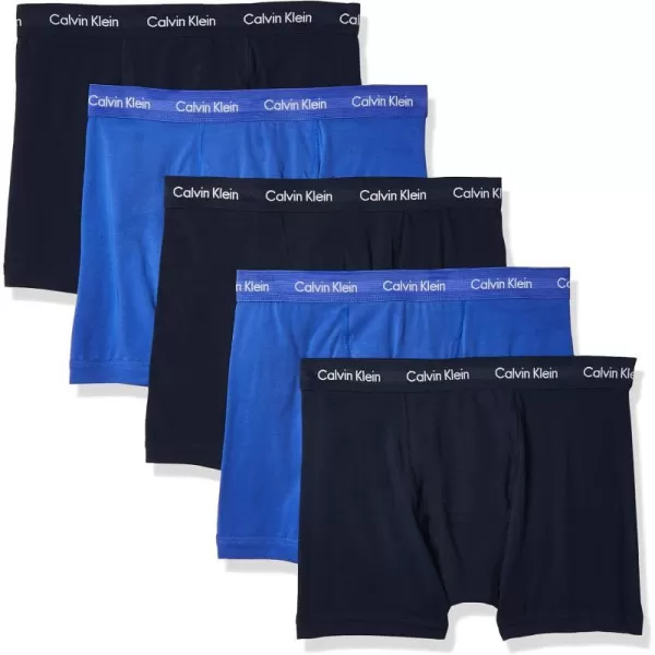 Calvin Klein Mens Cotton Stretch 5Pack Boxer Brief3 Blue Shadow  2 Cobalt