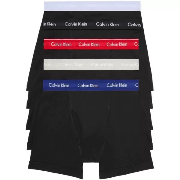 Calvin Klein Mens Cotton Stretch 5Pack Boxer BriefBlack Bodies W Colored Wbs