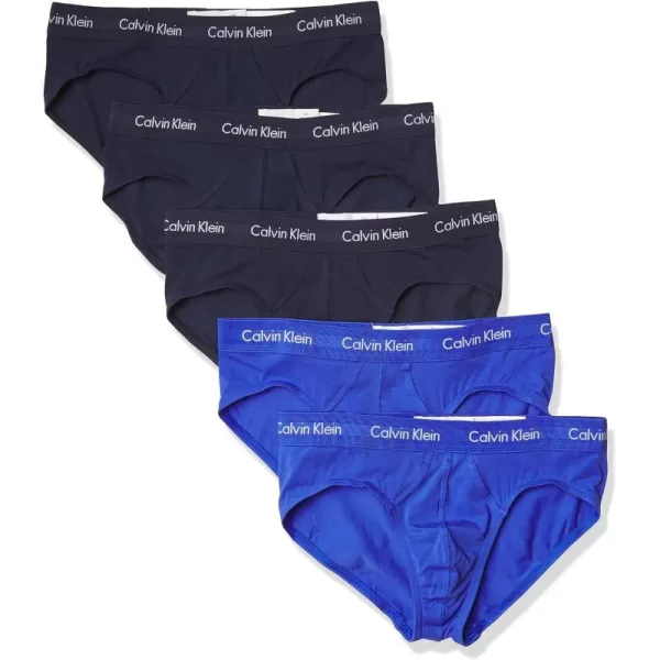 Calvin Klein Mens Cotton Stretch 5Pack Hip Brief3 Blue Shadow 2 Cobalt