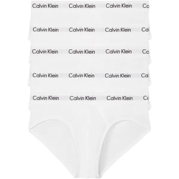 Calvin Klein Mens Cotton Stretch 5Pack Hip Brief5 White