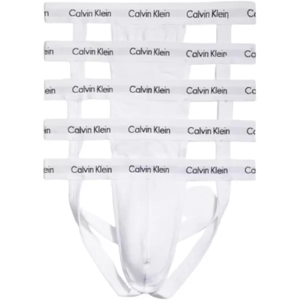 Calvin Klein Mens Cotton Stretch 5Pack Jock Strap5 White