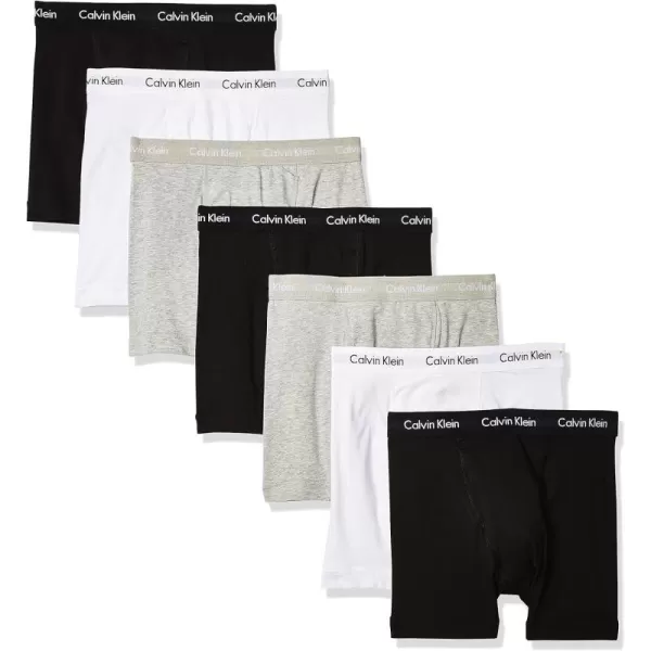 Calvin Klein Mens Cotton Stretch 7Pack Boxer Brief3 Black 2 Grey Heather 2 White