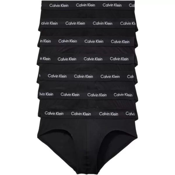 Calvin Klein Mens Cotton Stretch 7Pack Hip Brief7 Black