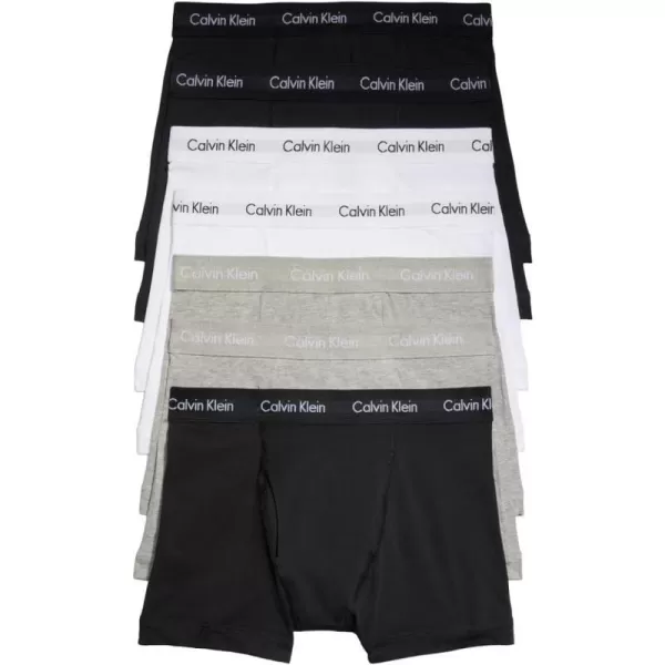 Calvin Klein Mens Cotton Stretch 7Pack Trunk3 Black 2 Grey Heather 2 White