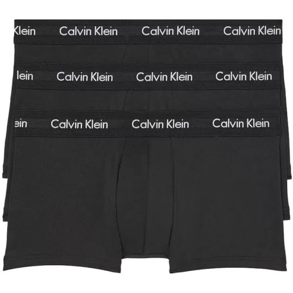 Calvin Klein Mens Cotton Stretch Low Rise Trunks3 Black