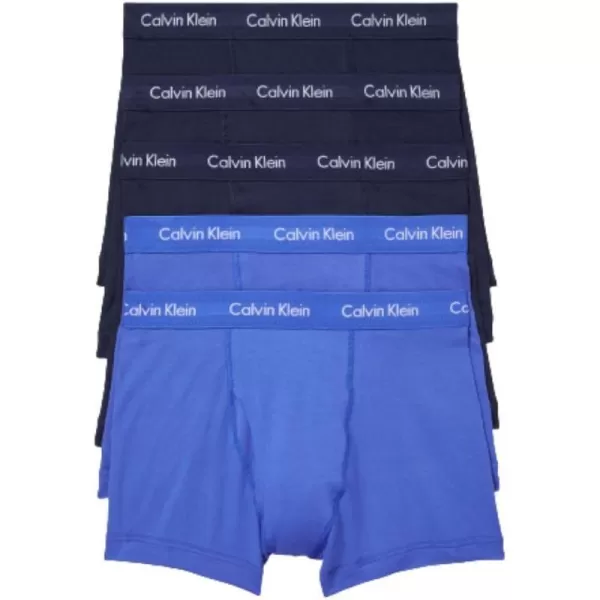 Calvin Klein Mens Cotton Stretch Low Rise Trunks3 Blue Shadow 2 Cobalt