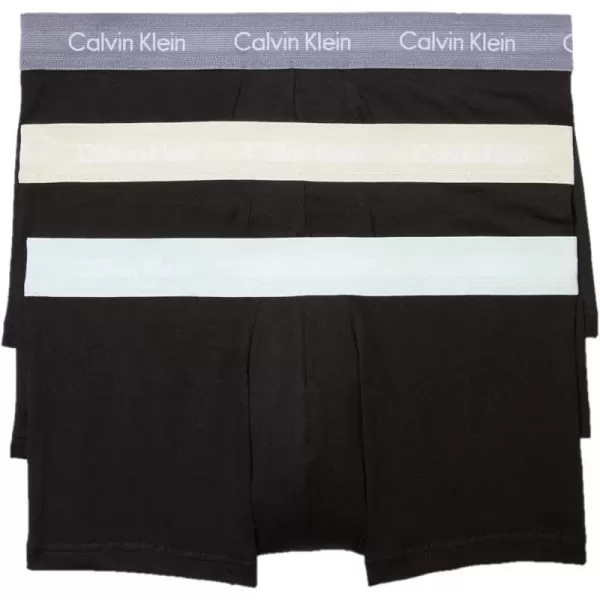 Calvin Klein Mens Cotton Stretch Low Rise TrunksBlack Bodies W Dragon Fly Mudstone Asphalt Grey