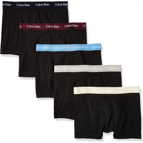 Calvin Klein Mens Cotton Stretch Low Rise TrunksBlue BayShortlineJet GreyOatmeal HeatherRaisin Torte