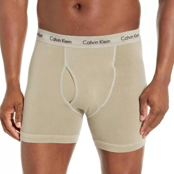 Calvin Klein Mens Cotton Stretch Mineral Dye Boxer BriefOlive