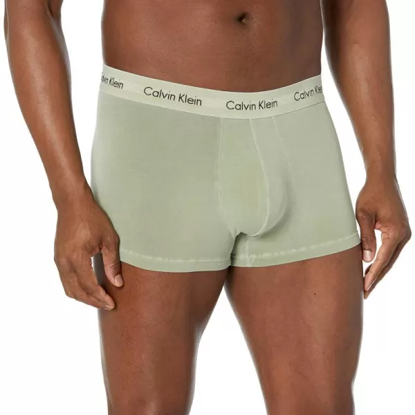 Calvin Klein Mens Cotton Stretch Mineral Dye Low Rise TrunkEco Green