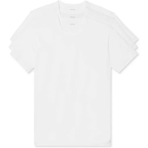 Calvin Klein Mens Cotton Stretch Undershirt Packs3 White  Crewneck