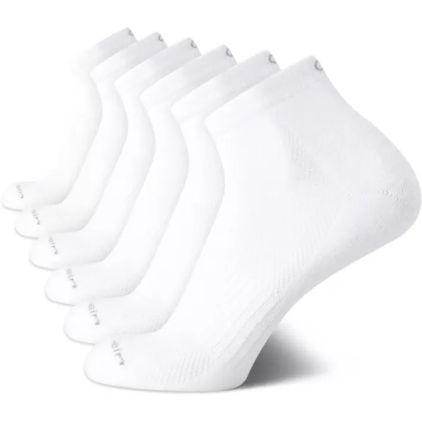 Calvin Klein Mens Cushioned Quarter Socks 6 PackAll White