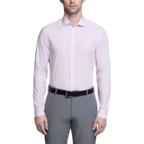 Calvin Klein Mens Dress Shirt Non Iron Stretch Slim Fit CheckPink