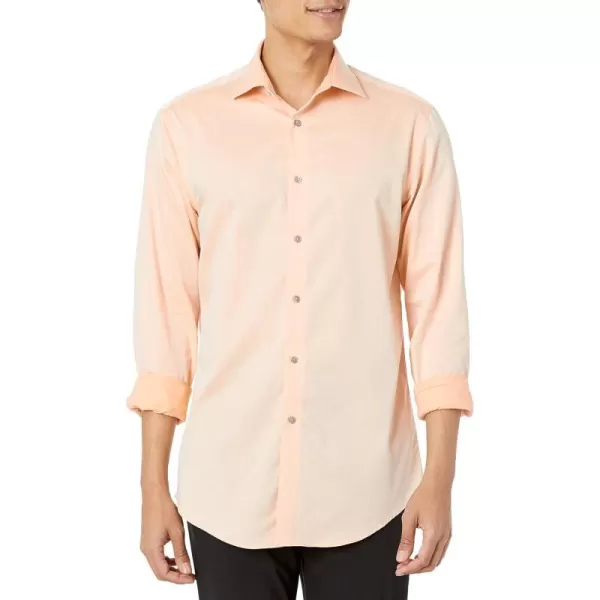 Calvin Klein Mens Dress Shirt Regular Fit Non Iron HerringboneRegular Fit Spread Collar Apricot