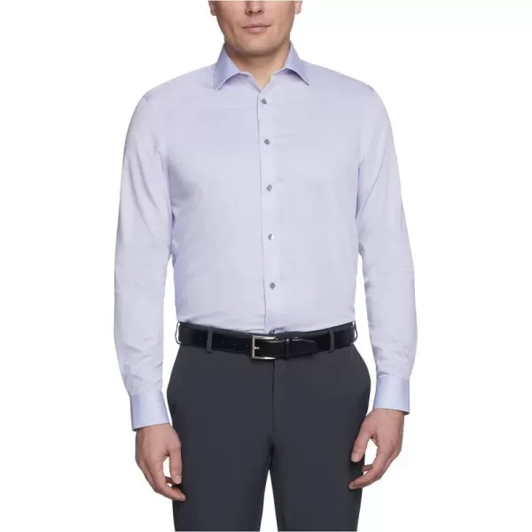 Calvin Klein Mens Dress Shirt Regular Fit Non Iron HerringboneRegular Fit Spread Collar Lilac