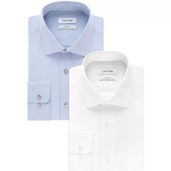 Regular Fit Spread Collar White/Blue