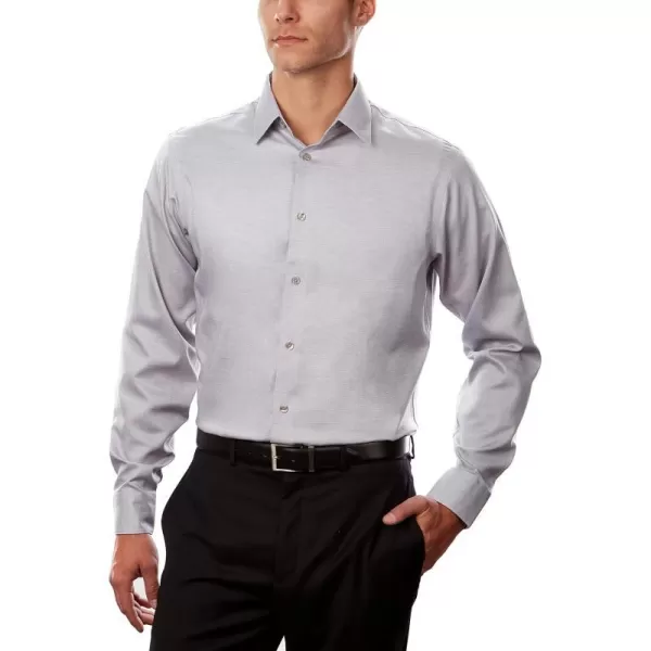 Calvin Klein Mens Dress Shirt Regular Fit Non Iron Stretch SolidAsh