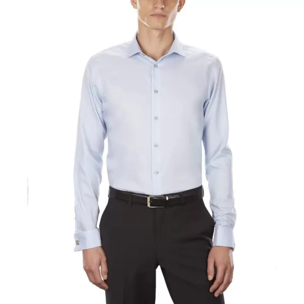 Calvin Klein Mens Dress Shirt Slim Fit Non Iron Solid French CuffBlue