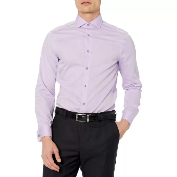 Calvin Klein Mens Dress Shirt Slim Fit Non Iron Solid French CuffLilac