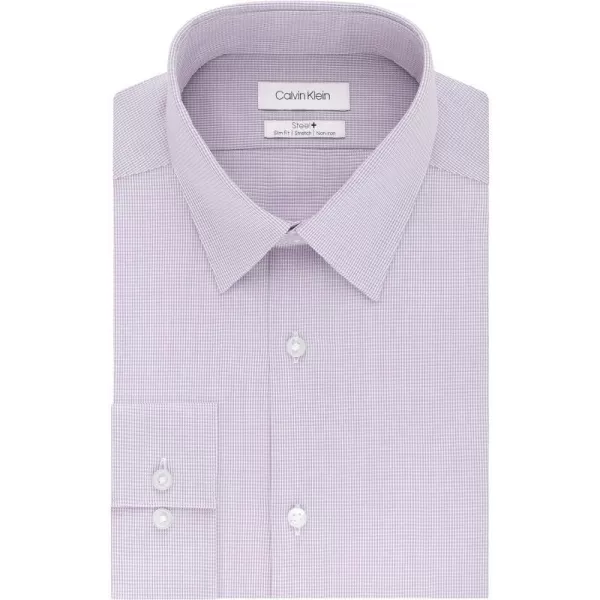 Calvin Klein Mens Dress Shirt Slim Fit Non Iron Stretch SolidPurple