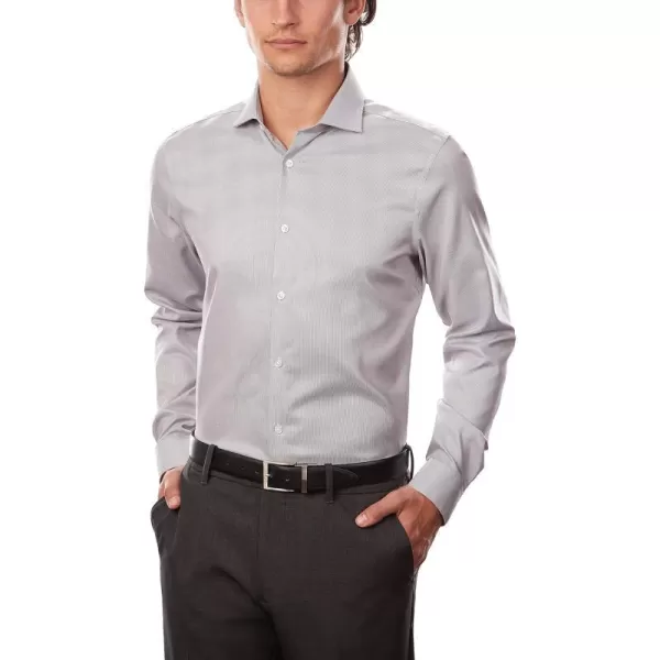 Calvin Klein Mens Dress Shirt Slim Fit Non Iron Stretch SolidSmokey Grey