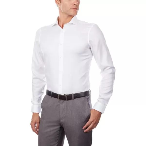 Calvin Klein Mens Dress Shirt Slim Fit Non Iron Stretch SolidWhite