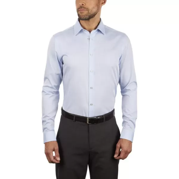 Calvin Klein Mens Dress Shirt Slim Fit Noniron HerringboneBlue